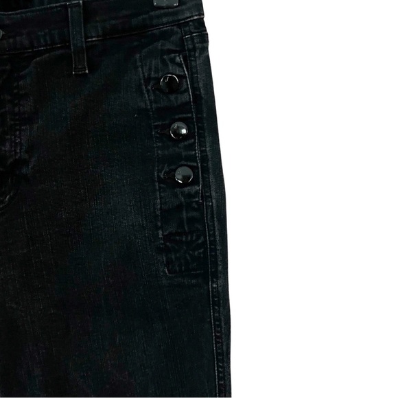 J BRAND Zion Vanity Sailor Buttons Cropped Black Denim Pants Sz 31 - Picture 4 of 8